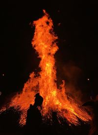 Bonfire against sky at night