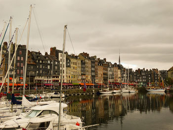 Boats in marina at harbor