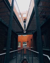 Low angle view of staircase in city