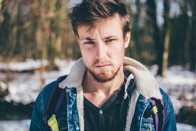 Portrait of young man with ice cream