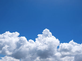 Low angle view of clouds in blue sky