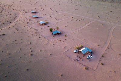 Aerial photo at little sossus campsite, sossusvlei - namibia