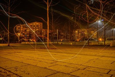 Illuminated city at night