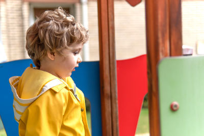 Boy looking at camera