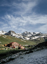 Scenic view of mountains against sky