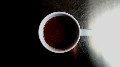 Directly above shot of coffee on table