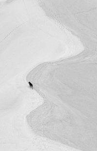 High angle view of person in snow