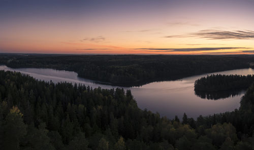 Scenic view of landscape against sky during sunset