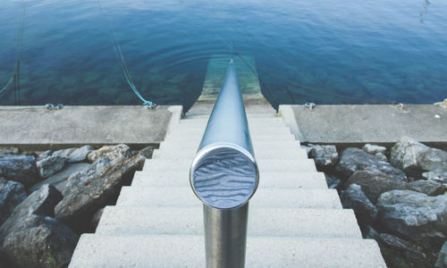 Close-up of camera against water