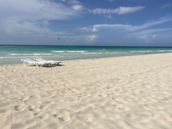 Scenic view of beach against sky