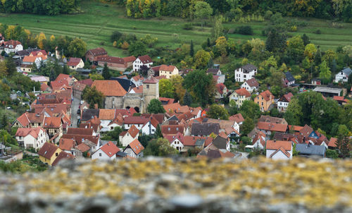 High angle view of townscape