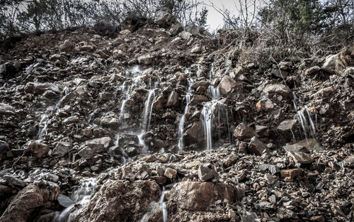 Close-up of rocks in water