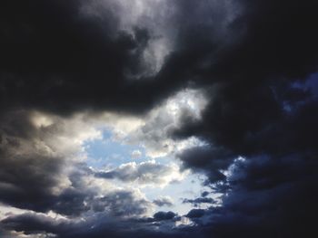 Low angle view of storm clouds in sky