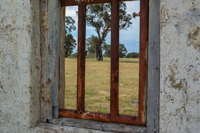 Close-up of abandoned window