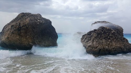 Panoramic view of sea shore against sky