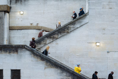 People walking on steps