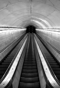 Low angle view of escalator at subway station