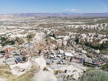 High angle view of townscape against sky