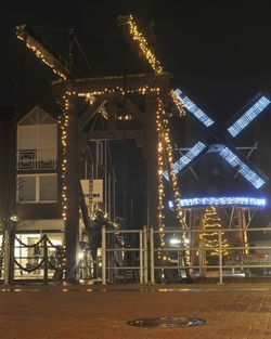 Illuminated building at night