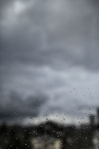 Full frame shot of raindrops on glass window