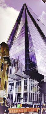 Low angle view of modern building against sky