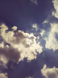 Low angle view of clouds in sky