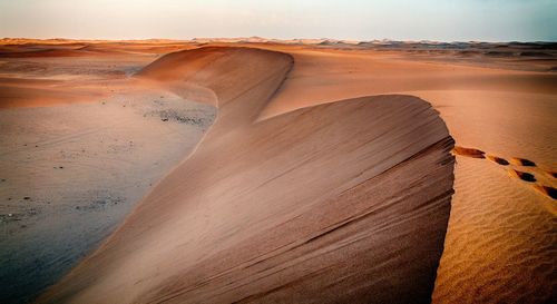 Sand dunes in a desert