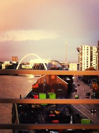 Bridge over river in city
