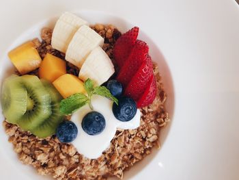 Close-up of fruits in plate