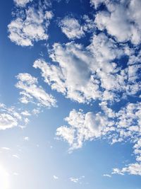 Low angle view of clouds in sky