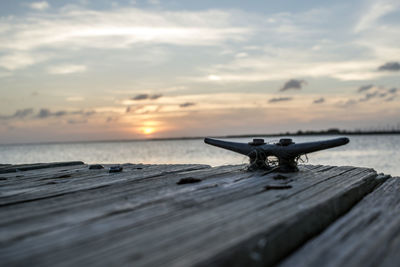 Scenic view of sea at sunset