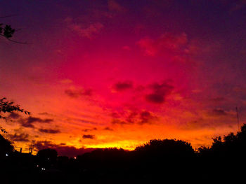 Scenic view of dramatic sky during sunset