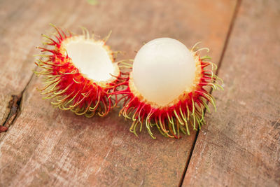 Close-up of pineapple on table