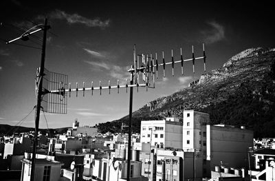 Traditional windmill against clear sky