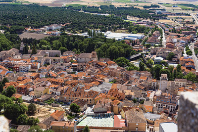 High angle shot of townscape