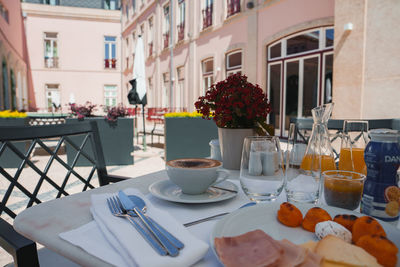 Place setting on table