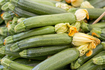 High angle view of vegetables at market stall