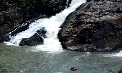 Water flowing through rocks