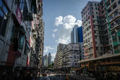 Street in city against sky