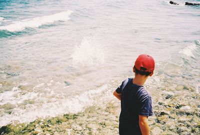 People standing on beach