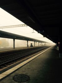 Railway tracks at railroad station platform