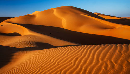 Scenic view of desert against clear sky