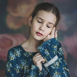 Close-up portrait of a beautiful young woman