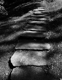 High angle view of stones on footpath