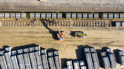 High angle view of construction site