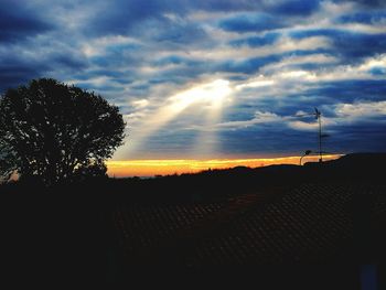 Silhouette tree against sky during sunset