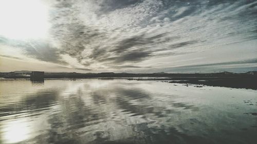 Reflection of clouds in sea