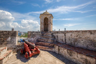 View of historic building against cloudy sky