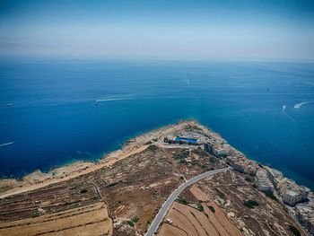 High angle view of sea against sky