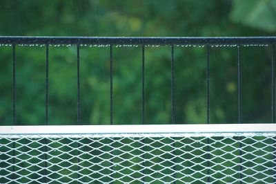 Metal fence in grass